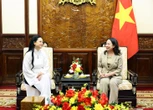Phó chủ tịch nước Võ Thị Ánh Xuân tiếp nữ phi hành gia Amanda Nguyễn
