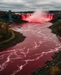 Thác Niagara chuyển màu máu như phim kinh dị