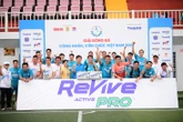 Cầu thủ được làm mát, bổ sung điện giải tại Giải bóng đá Công nhân, viên chức Việt Nam 2026