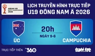 Lịch trực tiếp U19 Đông Nam Á ngày 9-6: Campuchia đấu Úc