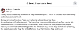 Công viên Disney World thay quốc kỳ Mỹ bằng cờ LGBTQ+ và cờ Palestine?