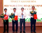 Bổ nhiệm chánh Văn phòng UBND tỉnh Khánh Hòa, 2 giám đốc sở và 3 bí thư xã, phường