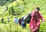 Dùng võng khiêng giúp bệnh nhân Lào vượt 5km đường rừng về nhà