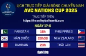 Lịch trực tiếp bóng chuyền nam AVC Nations Cup ngày 17-6: Thái Lan, Philippines ra quân