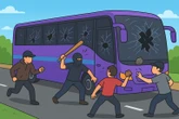 Bus Suporter Persita Dihajar Sekelompok OTK di Semarang: Kaca Pecah, HP Raib, Penumpang Selamat