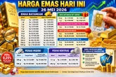 Harga Emas dan Perak Hari Ini 26 Mei 2026, Logam Mulia Antam 1 Gram Rp2,8 Juta
