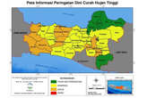 Sembilan Wilayah di Jateng Berstatus Siaga Hujan Lebat, 20 Daerah Lainnya Waspada