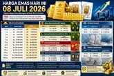 Harga Emas dan Perak Hari Ini 8 Juli 2026: Cek Rincian Terbaru dari 0,5 Gram hingga 1 Kilogram