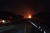 Truk TNI AD Terbakar di Tol Gempol