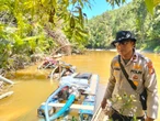 Operasi Tambang Emas Ilegal, Polsek Kampar Kiri Sita 7 Rakit di Sungai Setingkat