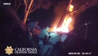 Driver pulled from burning car by California Highway Patrol officers