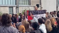 Model walks runway with Palestinian flag in Copenhagen