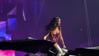Katy Perry nearly falls as prop malfunctions mid-air over crowd