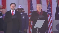 Trump sings handful of words of God Bless America