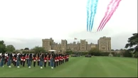 Spectacular Red Arrows flypast over Windsor for Trump’s state visit