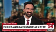 Moment Zohran Mamdani’s rap video is played during a CNN interview