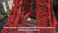 Eiffel Tower fan builds scale replica in his back garden