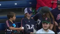 Moment grown man grabs home run ball from young girl