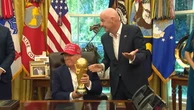 Trump asks if he can keep the gold World Cup trophy