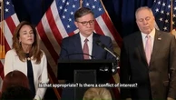 Mike Johnson dodges on reports DOJ will settle $10bn Trump lawsuit