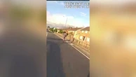 Dramatic moment police chase suspect down dual carriageway on foot