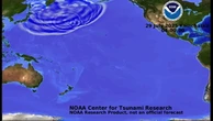 Animation shows tsunami triggered by earthquake surging across ocean