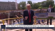 Photo of Trump’s ballroom blows away during his rant about Democrats