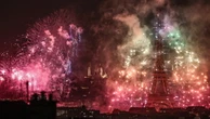 Spectacular drone display lights up Eiffel Tower for Bastille Day