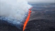 Iceland volcano eruption: Watch lava shoot from 2km-long fissure