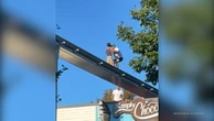 Lost boy walking on amusement park monorail track rescued by bystander