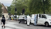 Forensics on scene in Brixton after four people shot from vehicle