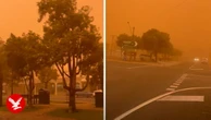 Australia hit by hazardous dust storm turning sky eerie orange colour
