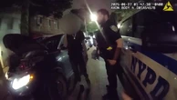 Moment man takes off running as police question him about stolen car
