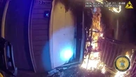 Mother and children in burning building saved in dramatic rescue