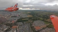 Watch as the Red Arrows fly over Glastonbury