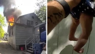 Baby thrown from window of burning home saved by police officer