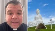 Padre critica capela católica embaixo de Buda gigante: 'Salada mista na fé'