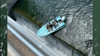 Barco com 4 pessoas fica preso em barragem de represa no Texas