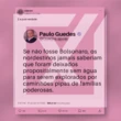 Frase atribuída a Paulo Guedes sobre caminhões-pipa é montagem