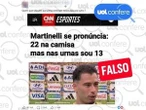 Martinelli não declarou voto no PT; post com logo da CNN é montagem