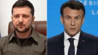 Zelensky dá 'corte' em Macron em público: 'Posso retornar em 15 minutos?'