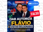 É falso que OAB autorizou visita de Flávio a Jair Bolsonaro
