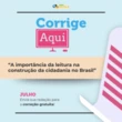 Corrige aqui de graça: tema é sobre leitura na construção da cidadania
