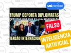 Trump não deportou 'diplomatas petistas' dos EUA; imagem é IA