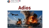 Após postar imagem de navio do Irã bombardeado, Trump diz que acordo avança