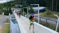 Altenberg: Zum Endspurt einmal hinauf auf der Bobbahn