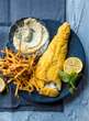 What's for dinner? Fish in a polenta crust with sweet potato chips