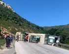 Olifantskop-pas gesluit nadat vragmotor met olifante omslaan