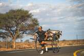 Japanese tour guide runs from Kenya to Cape Town with his rickshaw in cross-Africa adventure