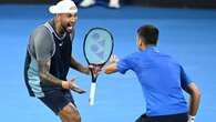 Nick Kyrgios celebrates return from injury with Novak Djokovic doubles victory